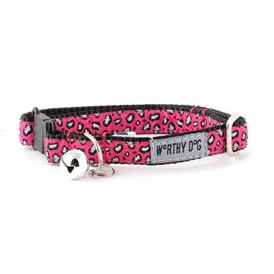 Cheetah Cat Collar, Pink