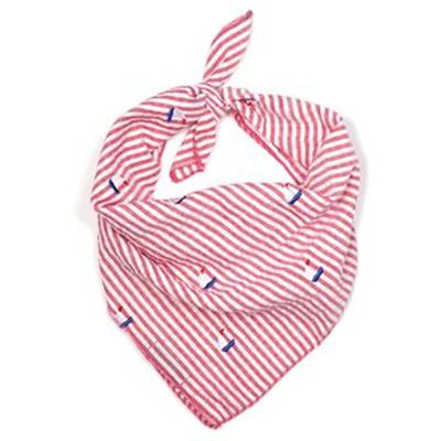 Red Stripe Sailboat Tie Bandana