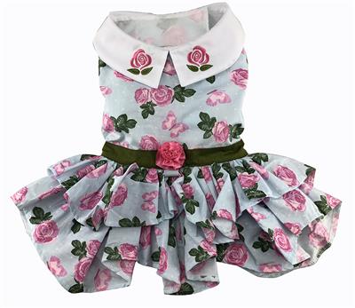 Pink Rose Dress with Matching Leash