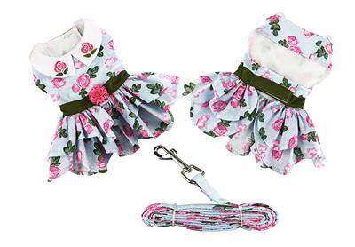 Pink Rose Dress with Matching Leash