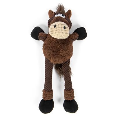 Checkers Skinny Horse Chew Guard Squeaky Plush Dog Toy