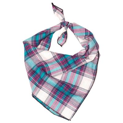 TEAL PURPLE PLAID BANDANA