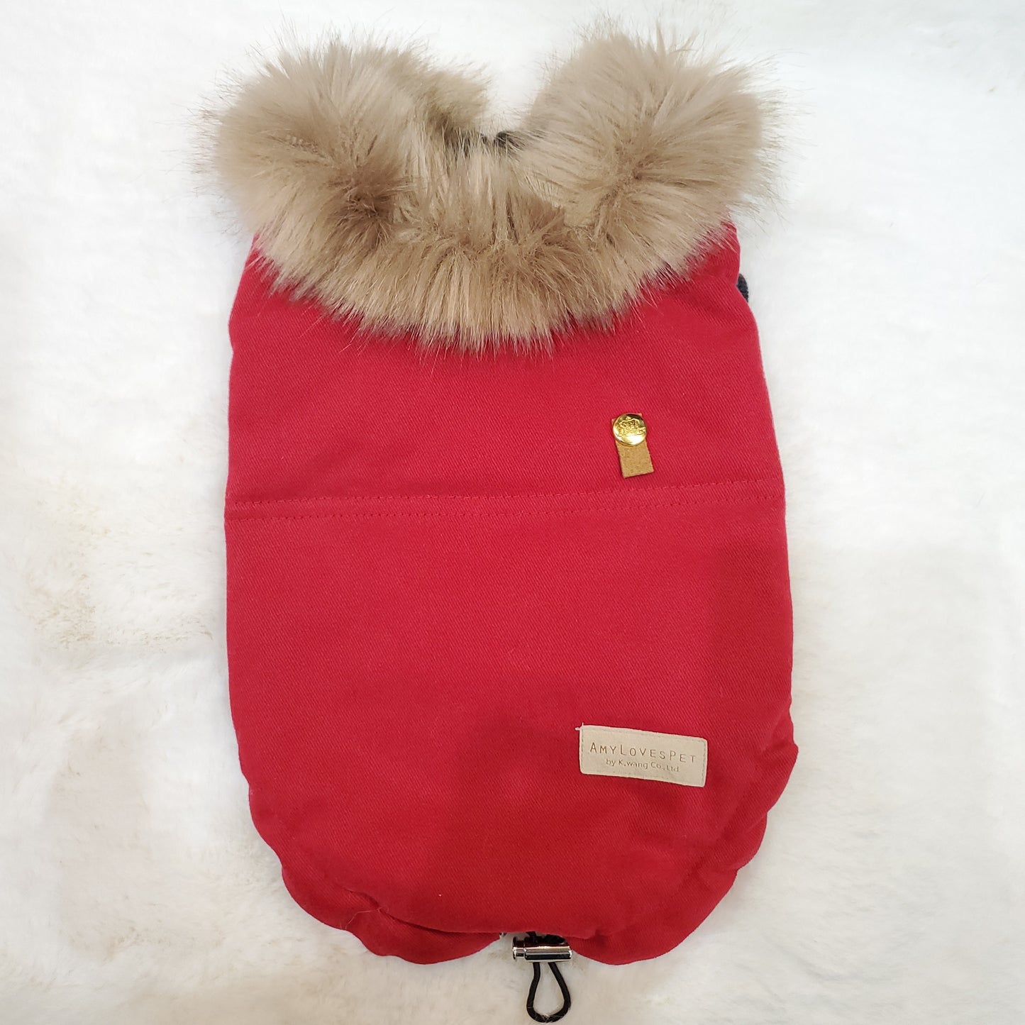 Fur Trim Parka, Red