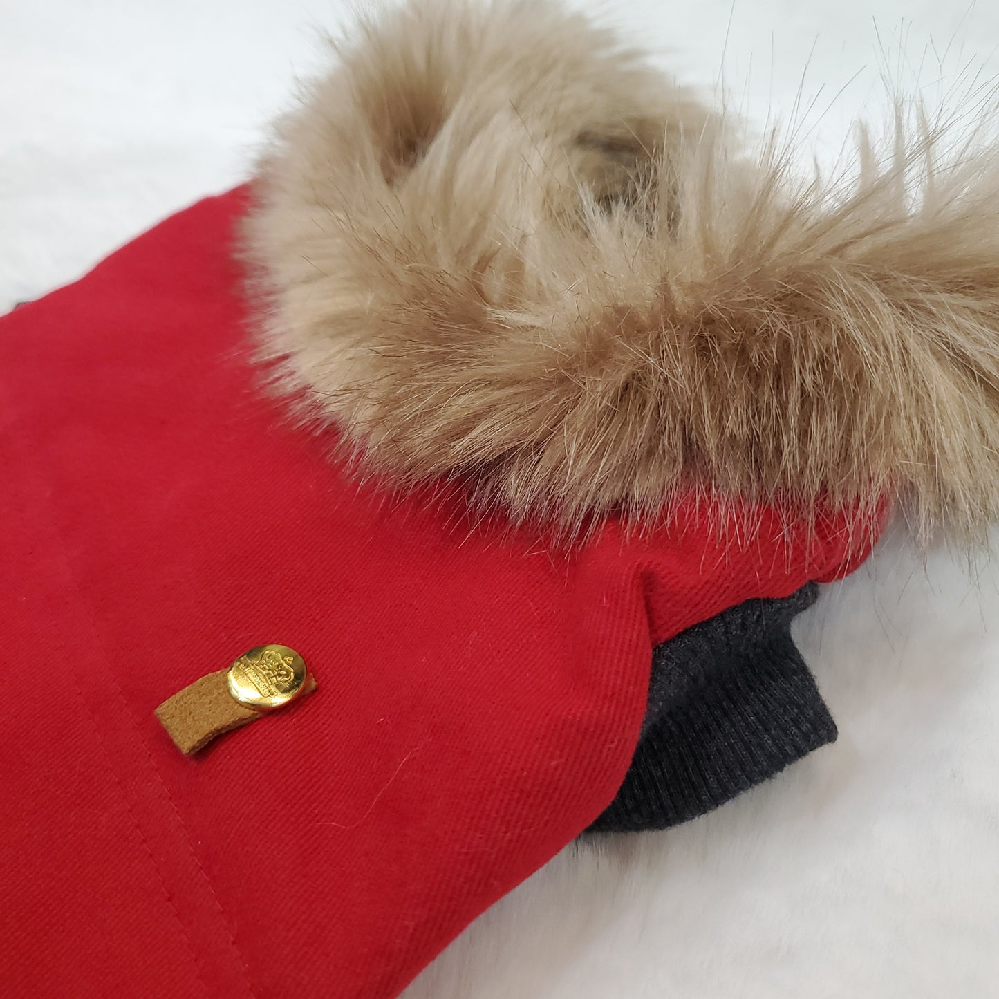Fur Trim Red Jacket