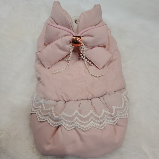 Ruffles & Bows Puffer Coat Blush