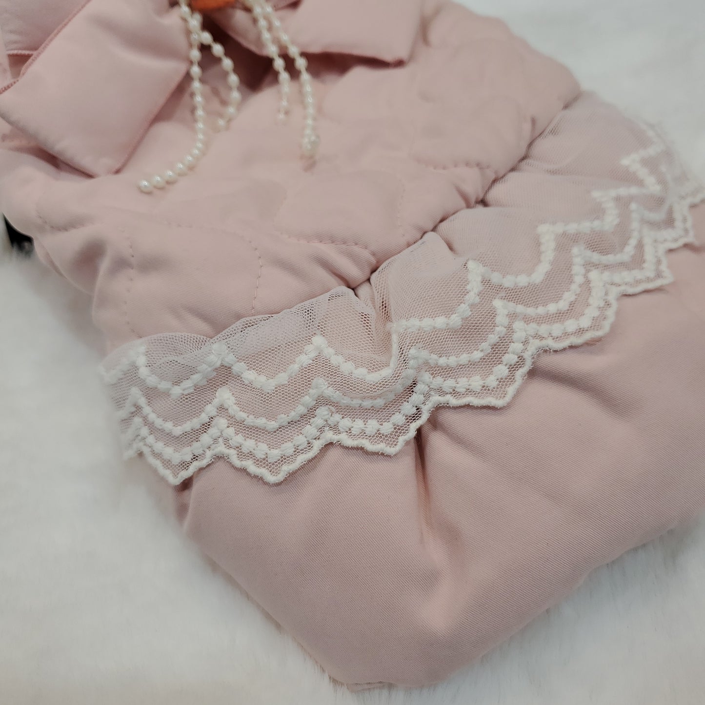 Ruffles & Bows Puffer Coat Blush