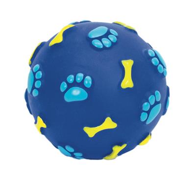 2.5" Vinyl Bone Print Ball Dog Toy