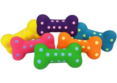 Multipet Polka-Dot Bone (Asst Colors) 4"