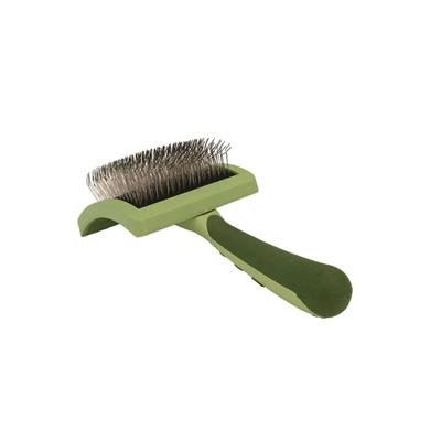 Curved Firm Slicker Brush with Coated Tips for Long Hair
