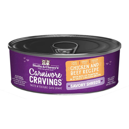 Stella&Chewy's Cat Food - Carnivore Cravings Savory Shreds Chicken & Beef Recipe