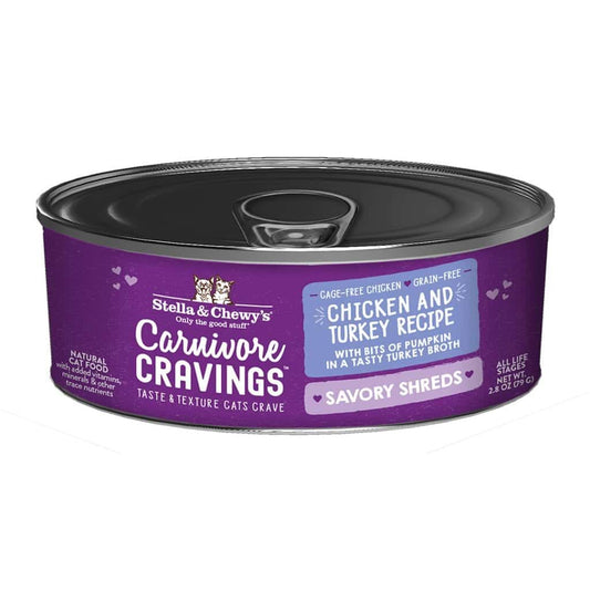 Stella&Chewy's Cat Food - Carnivore Cravings Savory Shreds Chicken & Turkey Recipe