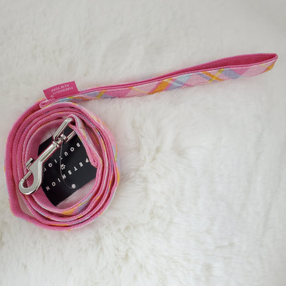 Puppia Dainty Plaid Leash Pink M