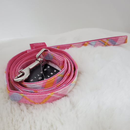 Puppia Dainty Plaid Leash Pink M