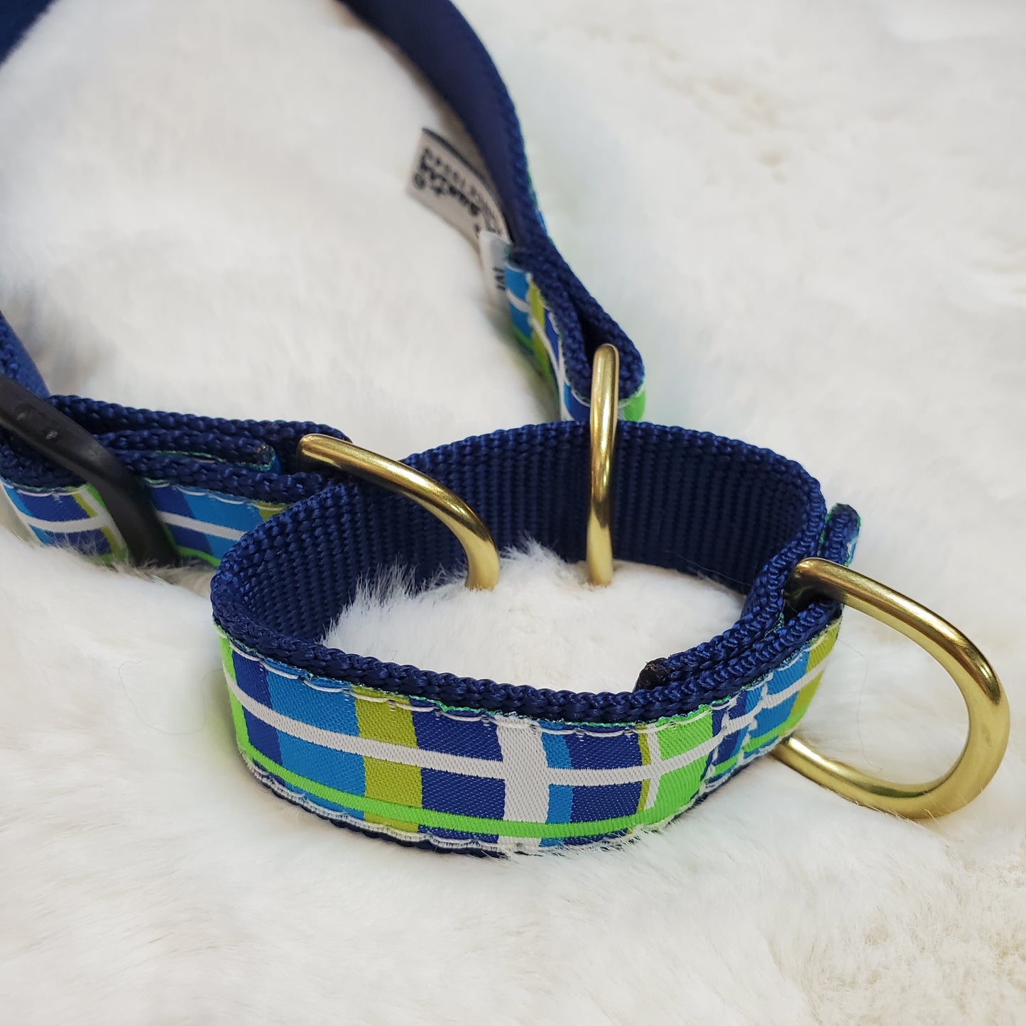 Newport Plaid Dog Collar Martingale