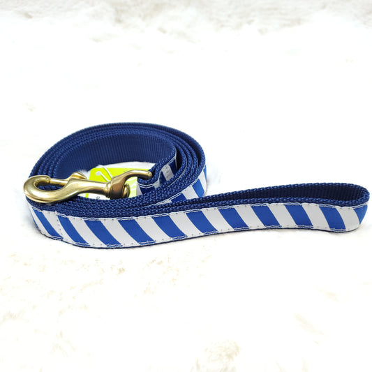 Navy White Stripe Leash 6'