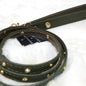 Genuine Leather Studded Swarovski Leash