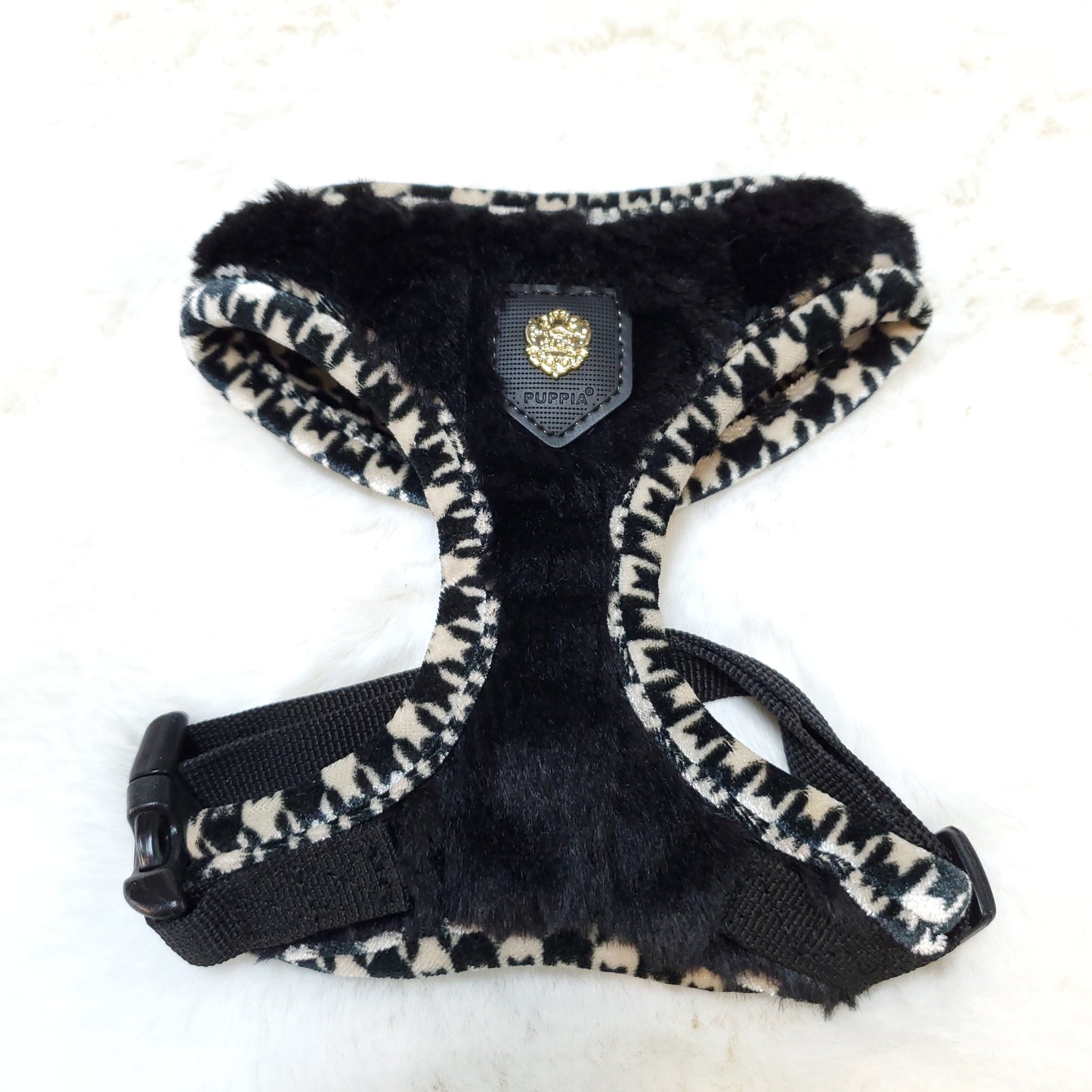 Puppia Luxury Houndstooth Harness Black S