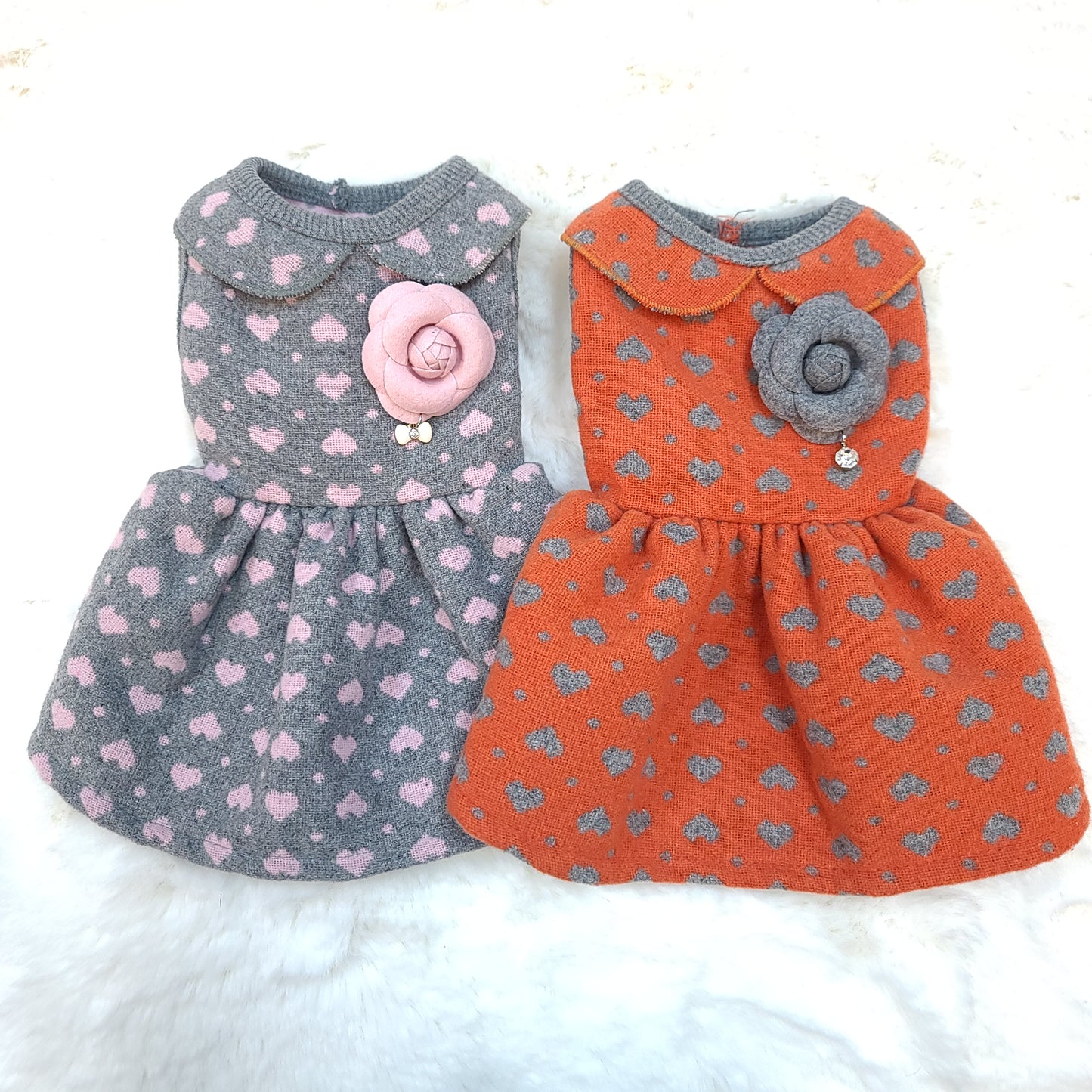 Flower Heart Wool Dress