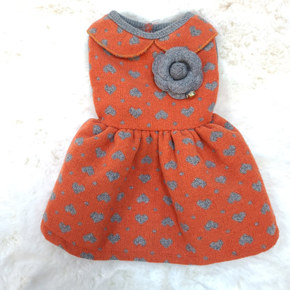 Flower Heart Wool Dress