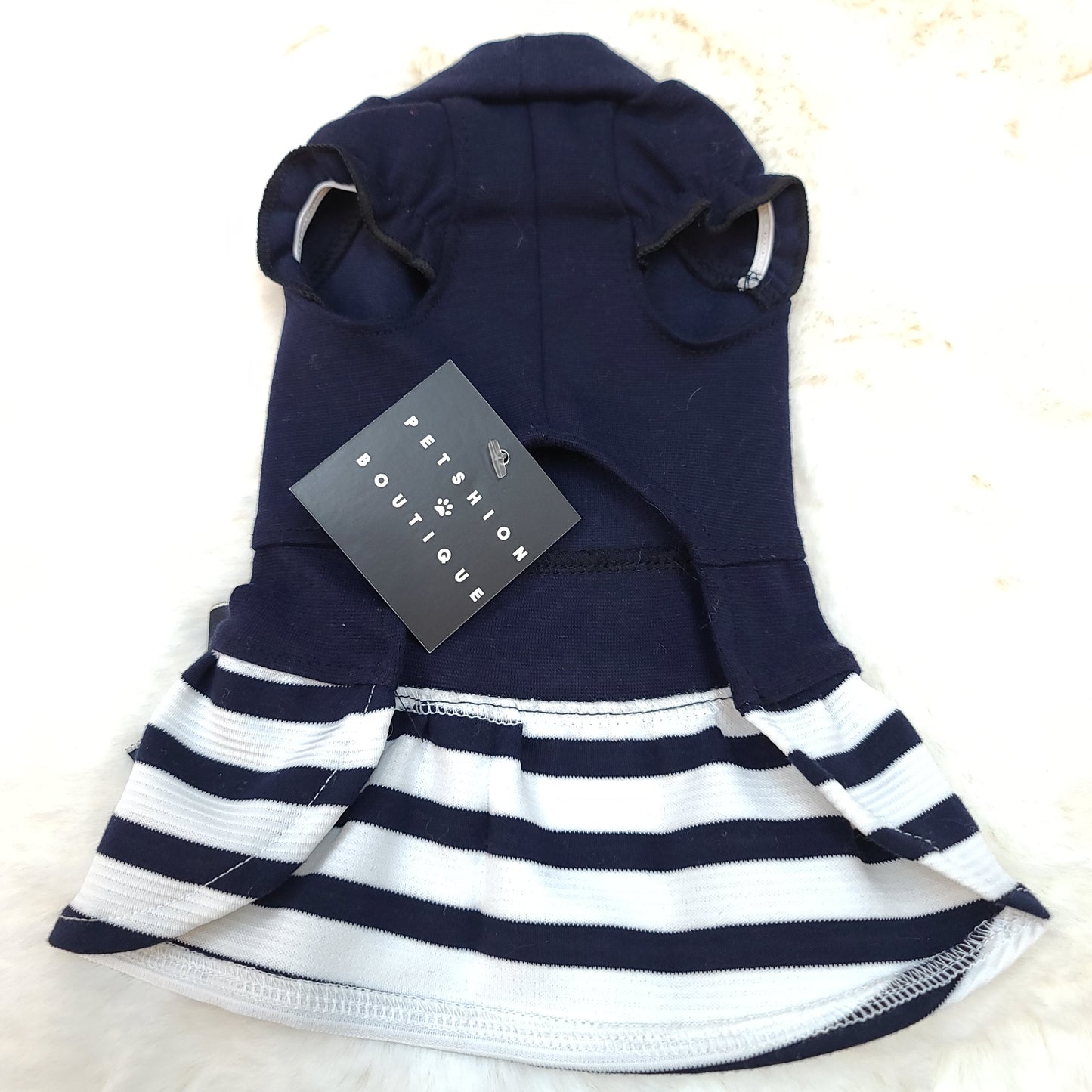 Pearls Bows Striped Party Dress