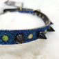 Genuine Leather Swarovski Crystal Glitter Spike Collar