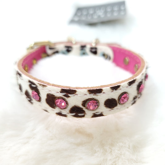 [Clearance 30%] Genuine Leather Swarovski Crystal Leopard Collar