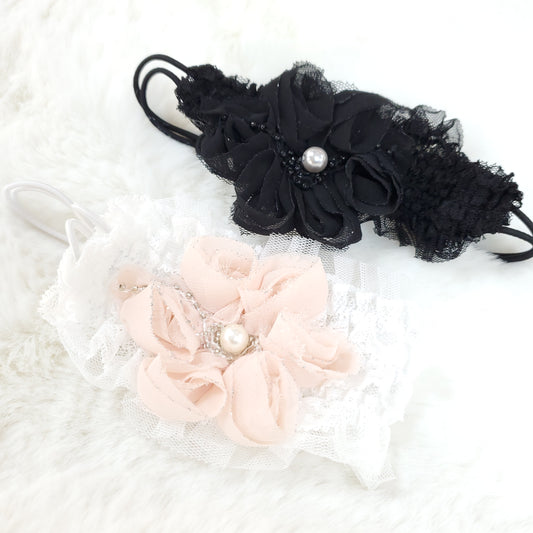 Chiffon Flower with Pearl Hairband