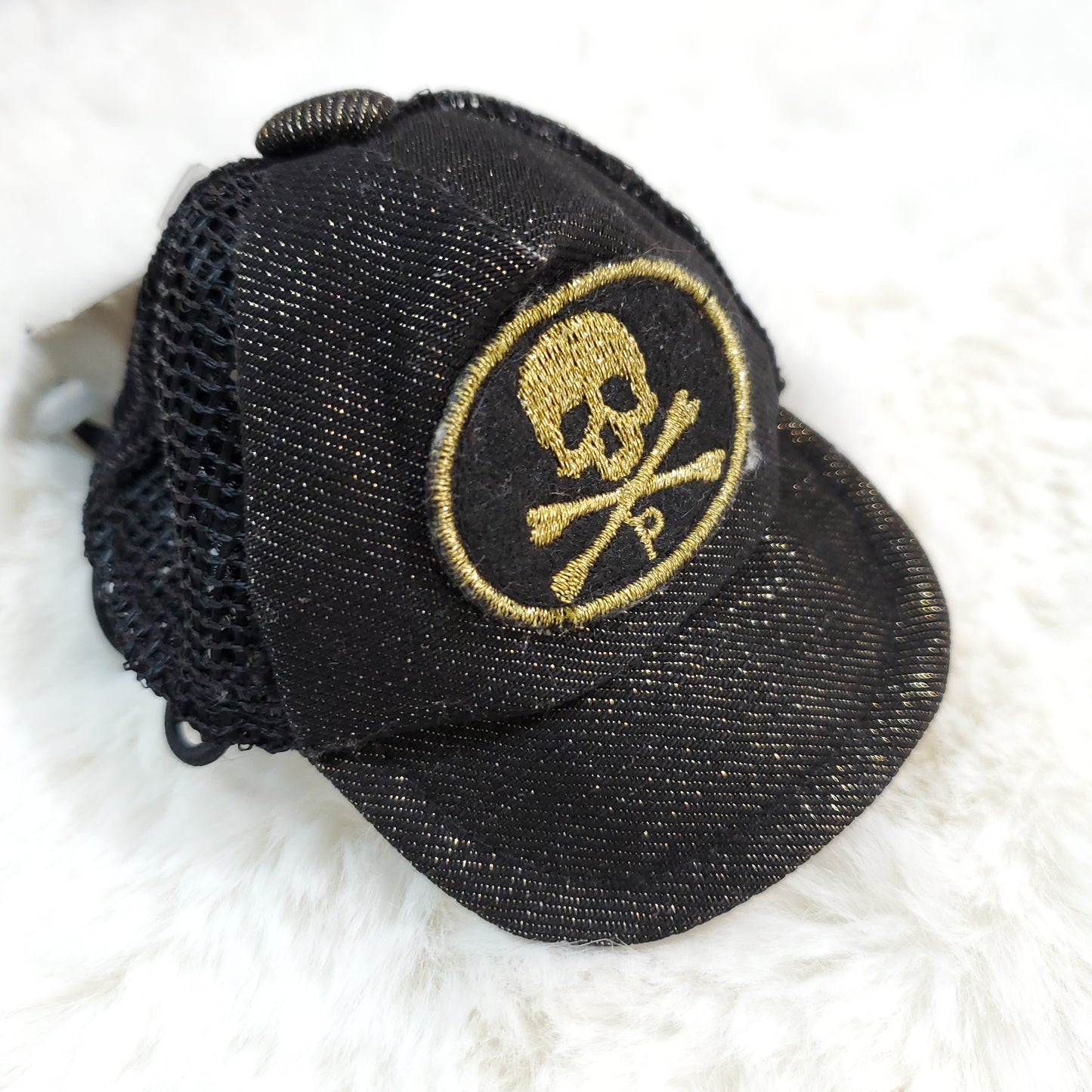 Gold Skull Black Cap