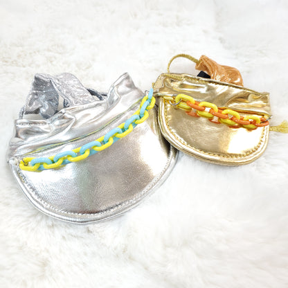 Glitzy Shiny Visor with Chain