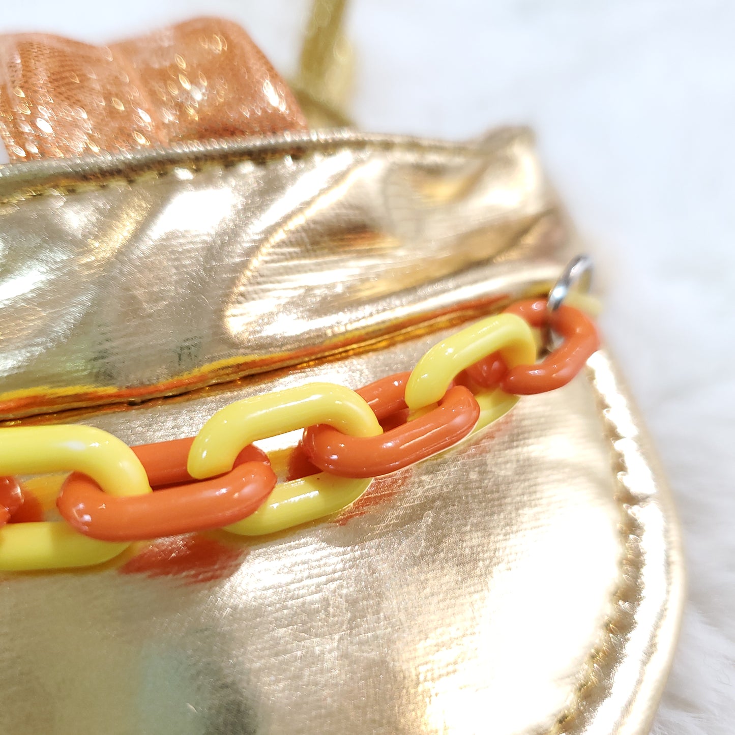 Glitzy Shiny Visor with Chain