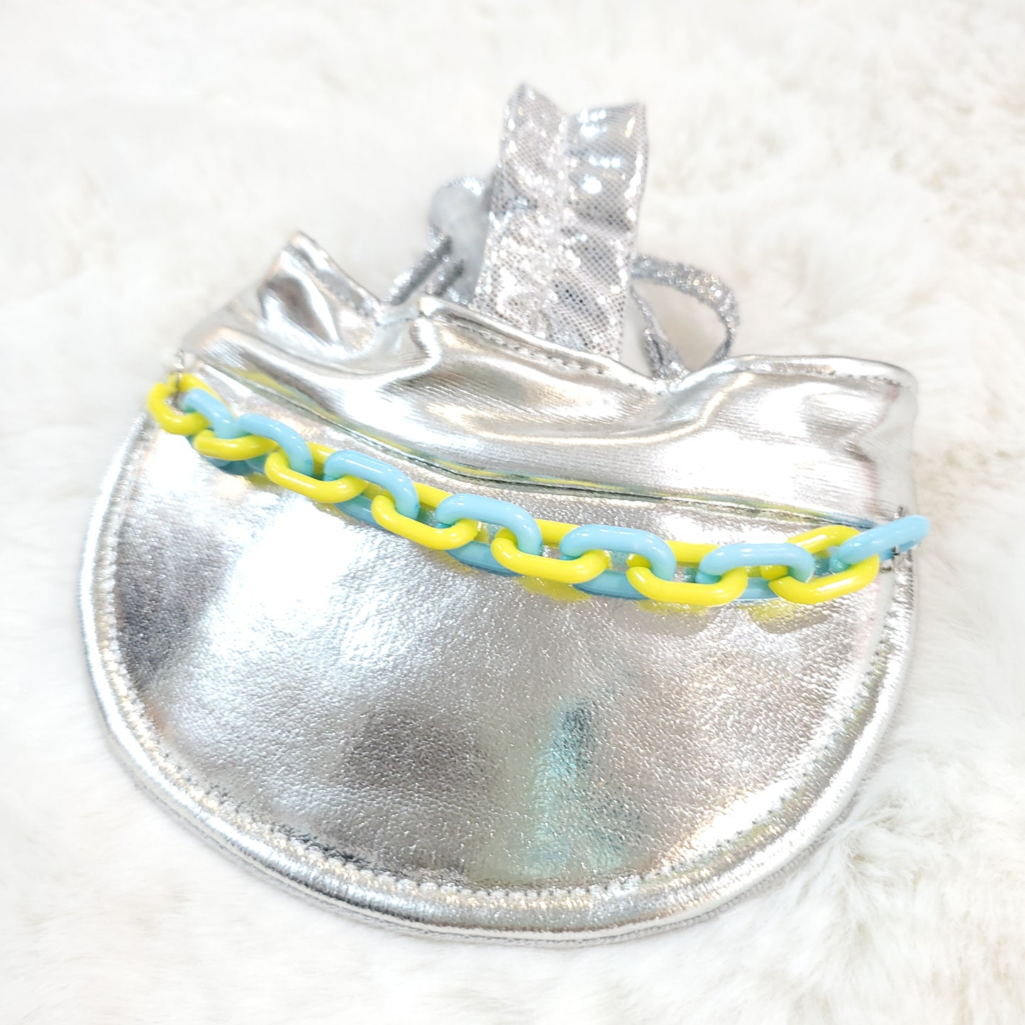 Glitzy Shiny Visor with Chain