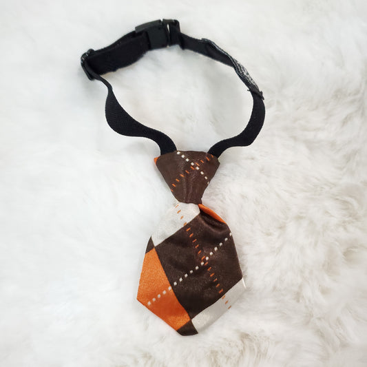 Argyle Neck Tie - Orange