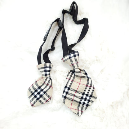 Plaid Neck Tie - Beige