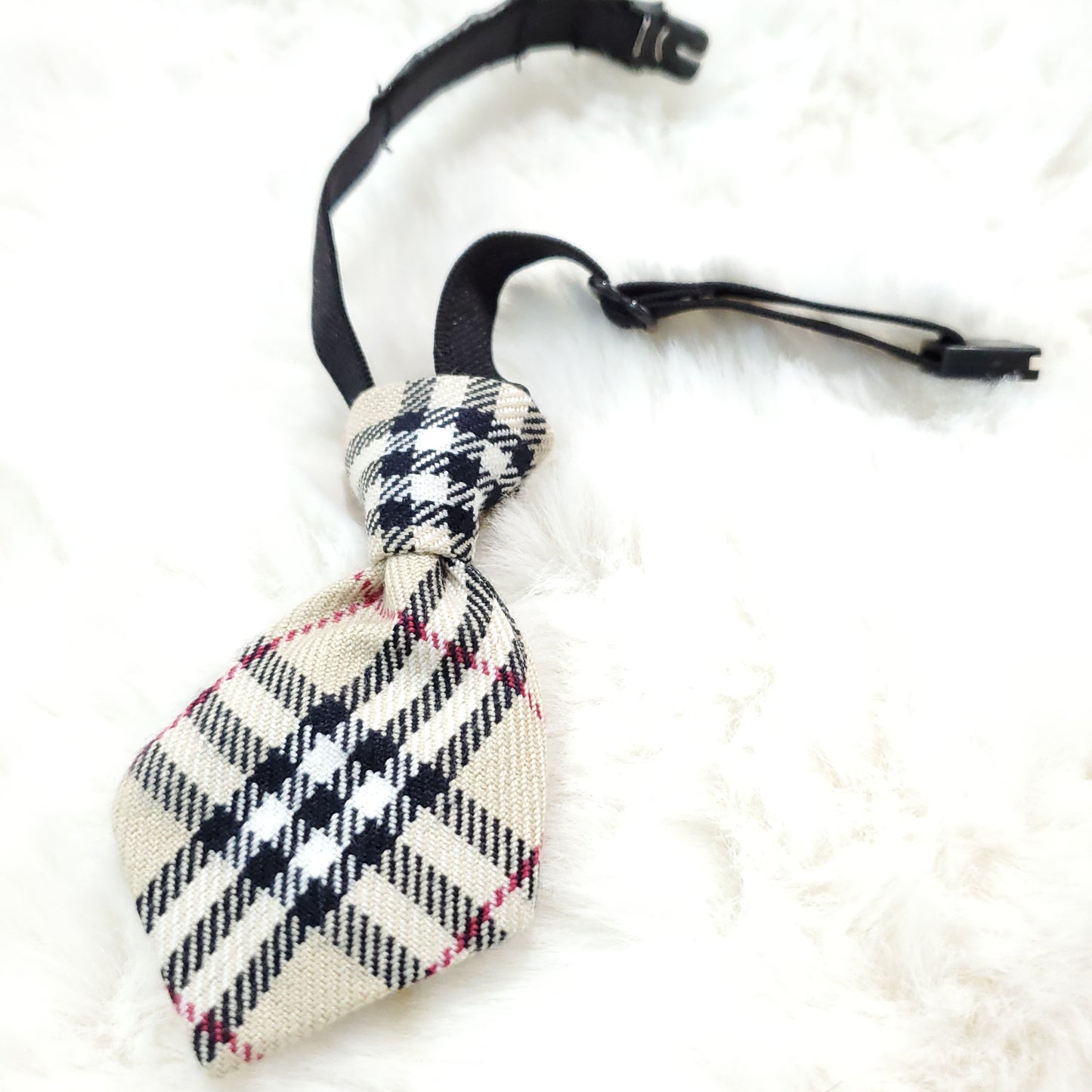 Plaid Neck Tie - Beige