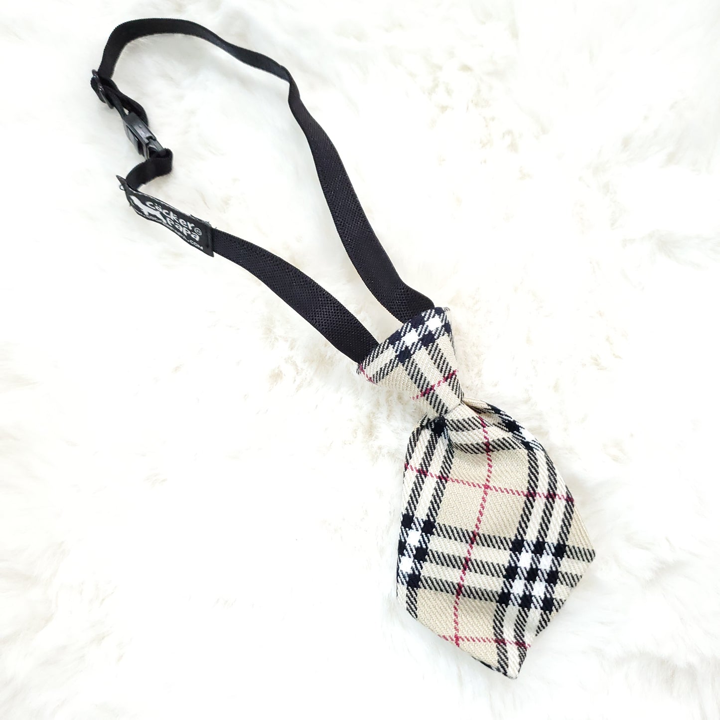 Plaid Neck Tie - Beige