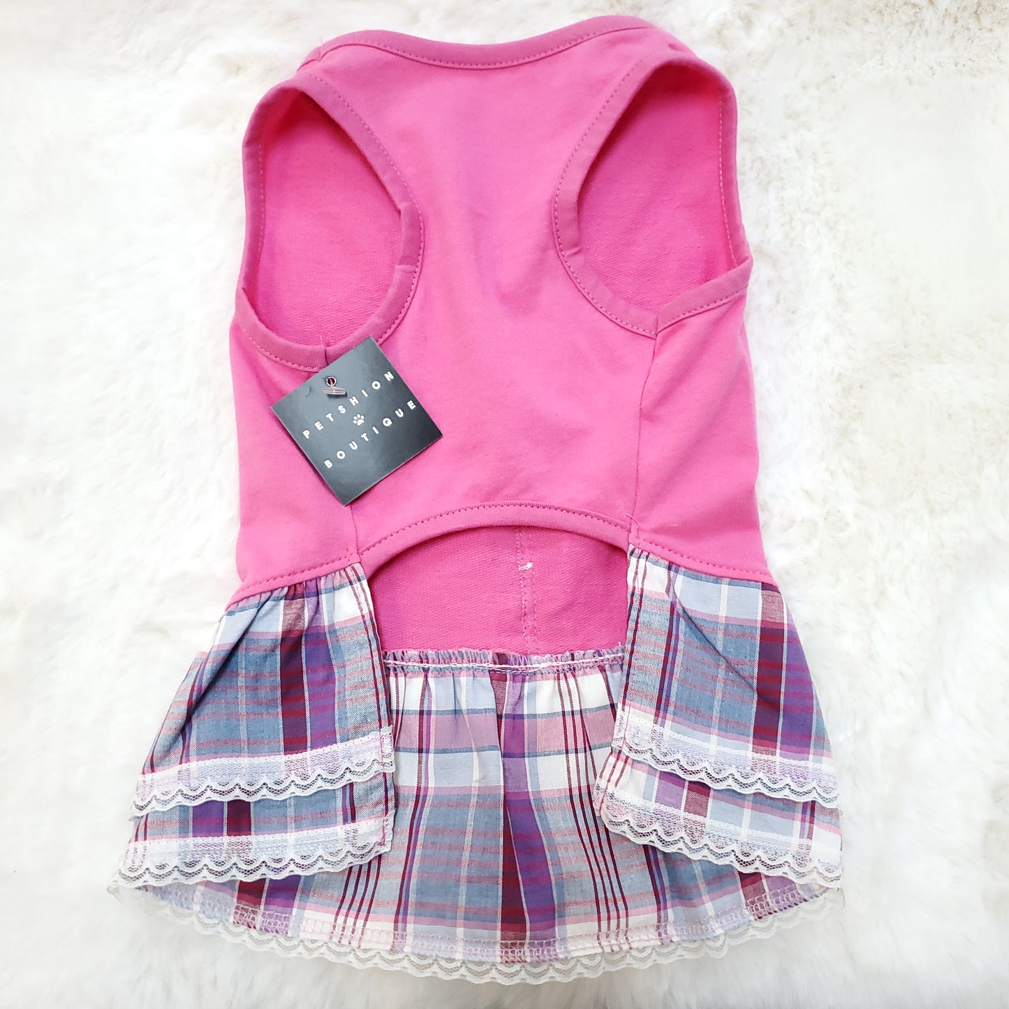 [Clearance] Pink Plaid Ruffle Dress