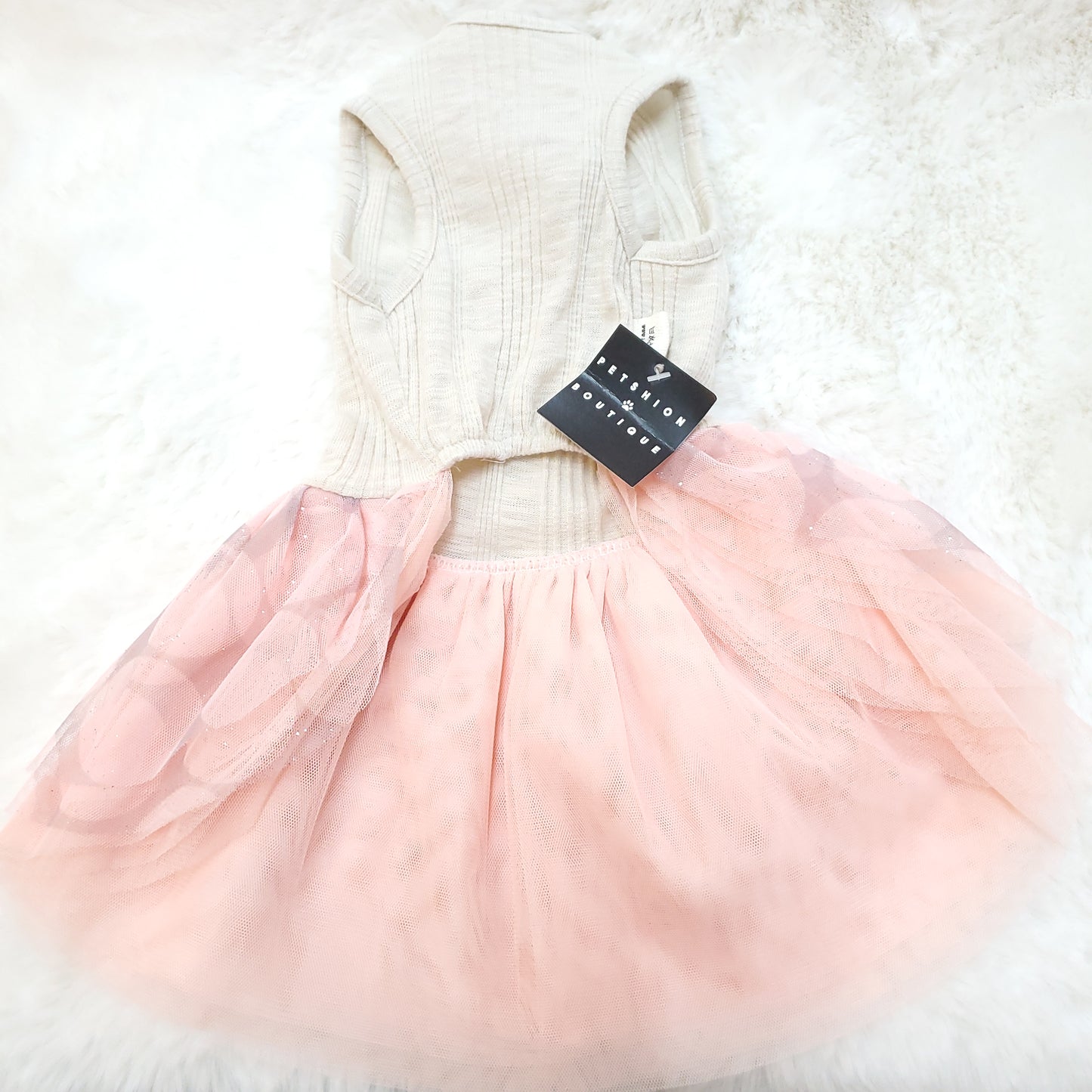 Sparkly Dot Tulle Dress - Oatmeal