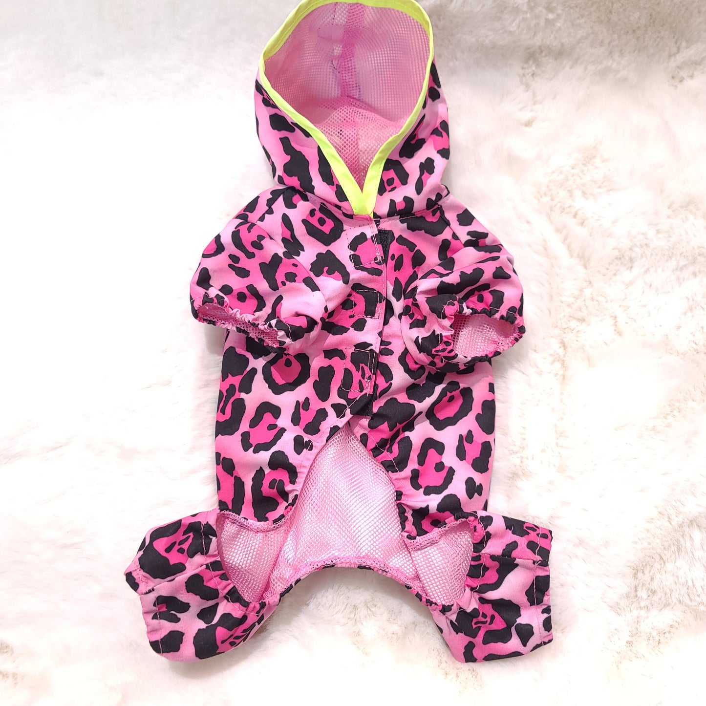 Leopard Raincoat Hot Pink S