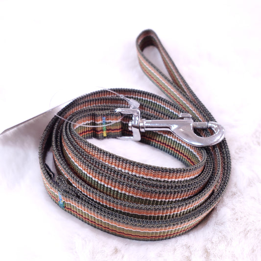 Les Mâtins Coquins Dog Leash - Stripe Olive