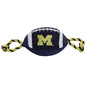 Michigan Wolverines Nylon Football Dog Toy