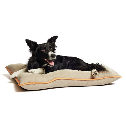 "Go Anywhere" Water & Chew Resistant Pet Bed - Khaki/Orange