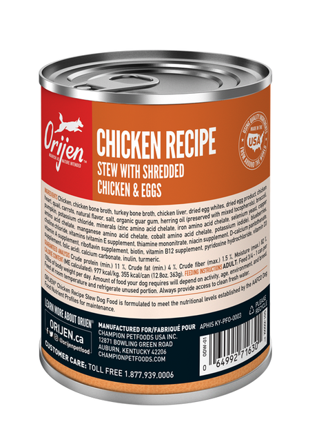 Orijen Wet Dog Food Chicken Recipe Stew with Shredded Chicken & Eggs