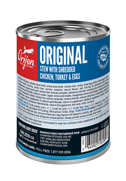 Orijen Wet Dog Food Original Stew Recipe With Chicken Turkey & Eggs