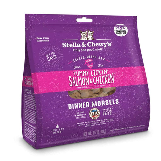 Stella&Chewy's Cat Food - Yummy Lickin’ Salmon & Chicken Freeze-Dried Raw Dinner Morsels