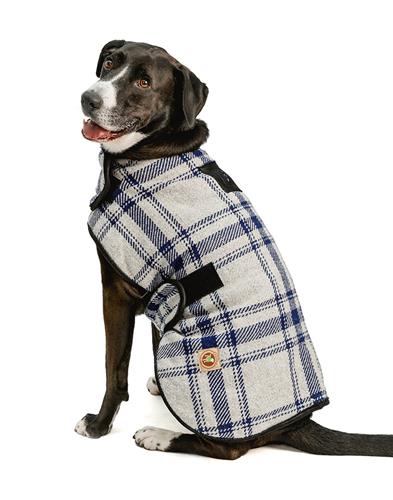 Grey and Blue Plaid Blanket Coat