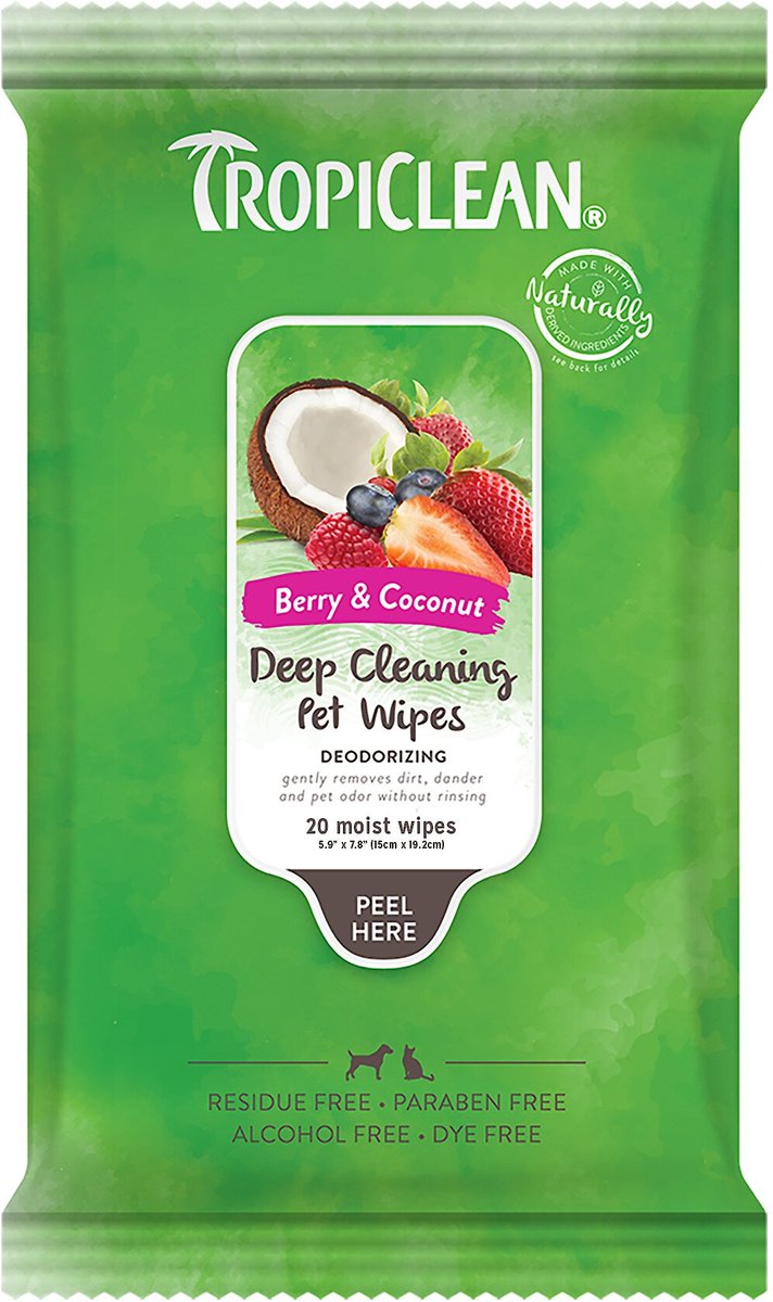 TropiClean Deep Cleaning Wipes for Pets