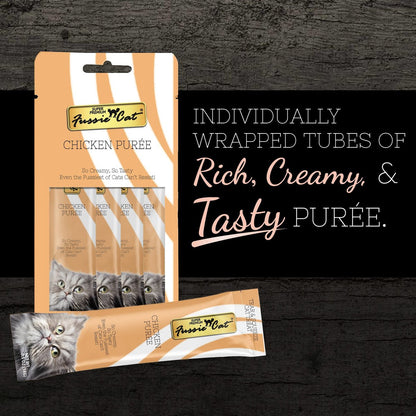 Fussie Cat Chicken Puree Lickable Cat Treats (0.5oz *4pk)
