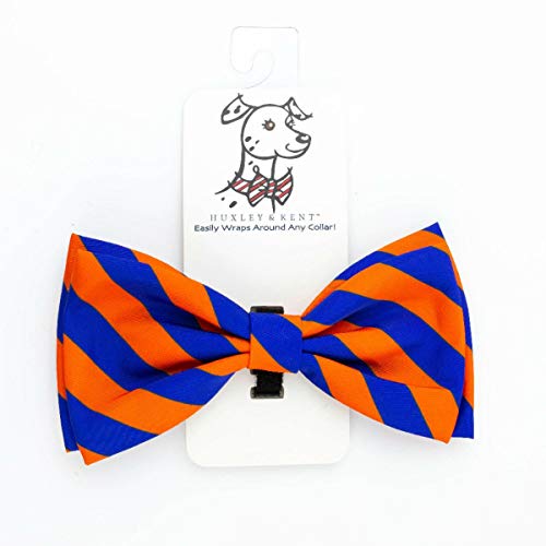 Blue & Orange Stripe Bow Tie