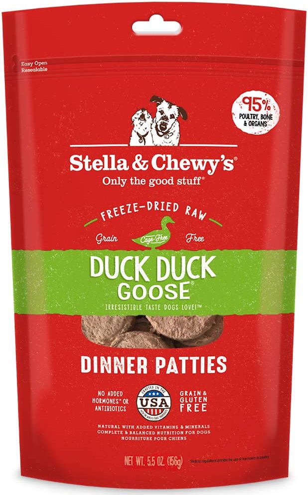 Stella&Chewy's Dog Food - Duck Duck Goose Freeze-Dried Raw Dinner Patties