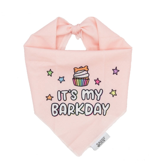 Dog Bandana -Barkday Pink